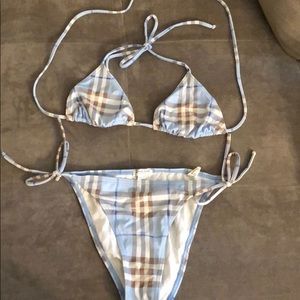 Authentic light blue Burberry bikini - size small